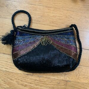 Vintage Beaded Purse Black